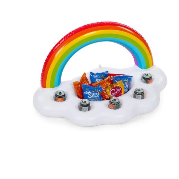 Rainbow Cloud Floating Drink & Snack Holder Pool Float - NEW in Package - Picture 1 of 3